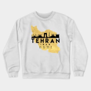 Tehran Iran Skyline Map Art Crewneck Sweatshirt